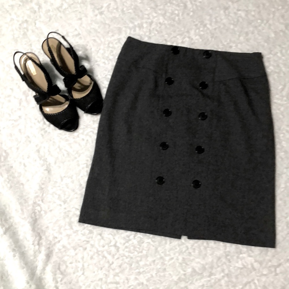 🎈Anne Klein Black Tweed Button Pencil Skirt